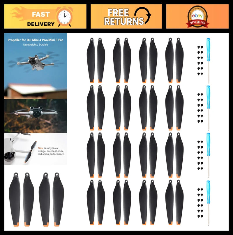 32 Pcs Mini Drone Propellers - Replacement Blades for Mini 4 Pro & Mini 3 Pro