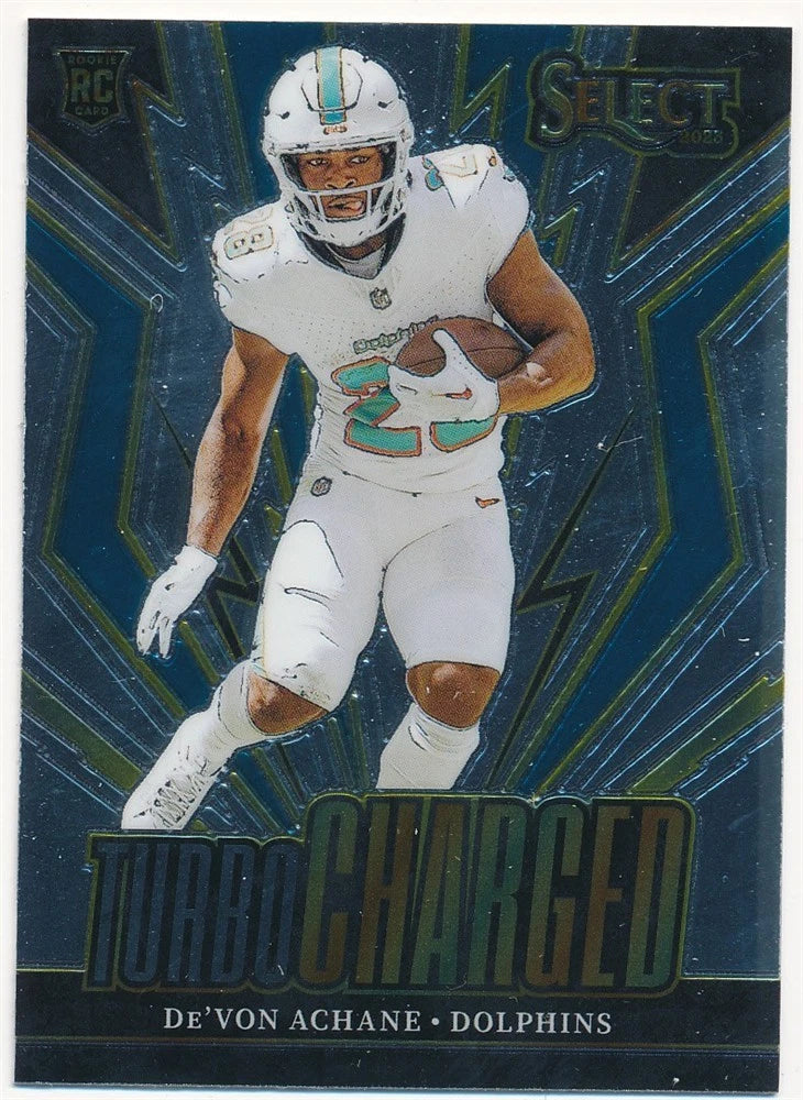 DE'VON ACHANE 2023 SELECT TURBOCHARGED #TUR-DAC RC ROOKIE MIAMI DOLPHINS MINT Converter