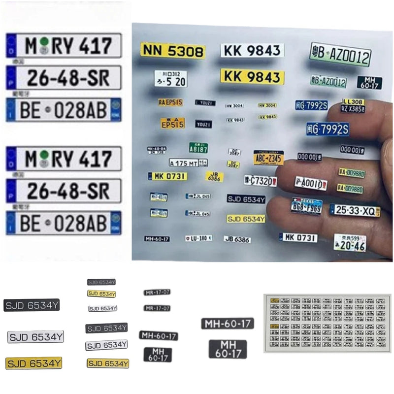 Customised 1:64/50/43/32/24/18 Diorama Licence Plate Model for Diecast Model Car