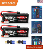 2S Lipo Battery mAh 100C RC Lipo Battery Pack Hard Case with TR Plug Compatib...