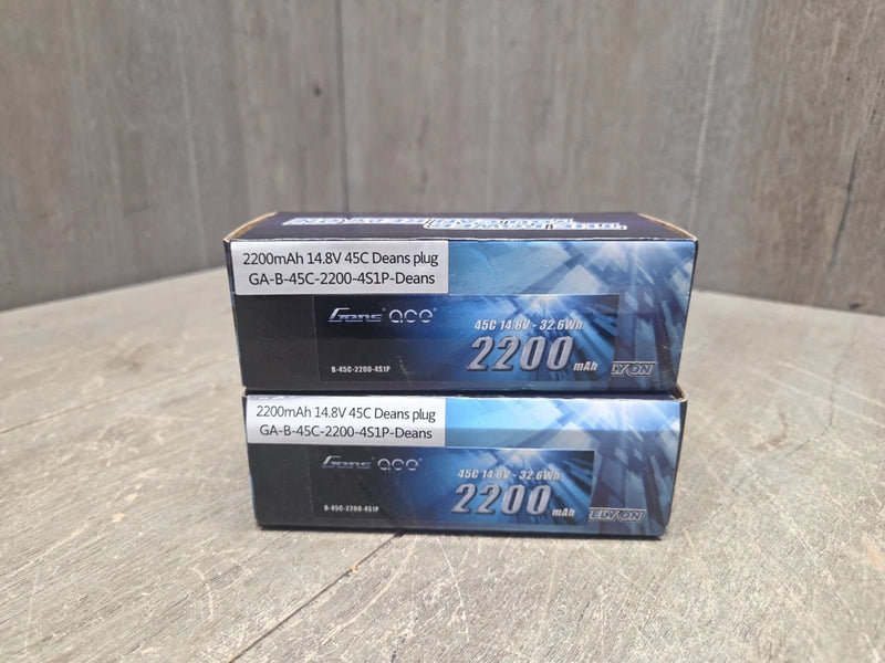 2x Gens Ace 2200mAh  45C RC Airplane Lipo Battery Pack With Deans Plugs