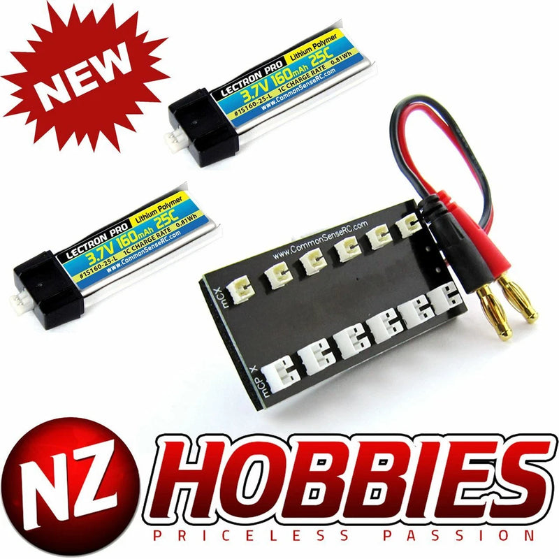Combo Lectron 1S 3.7V 160mAh 35C (2pcs) Lipo Battery w/Parallel Charging Board Battery