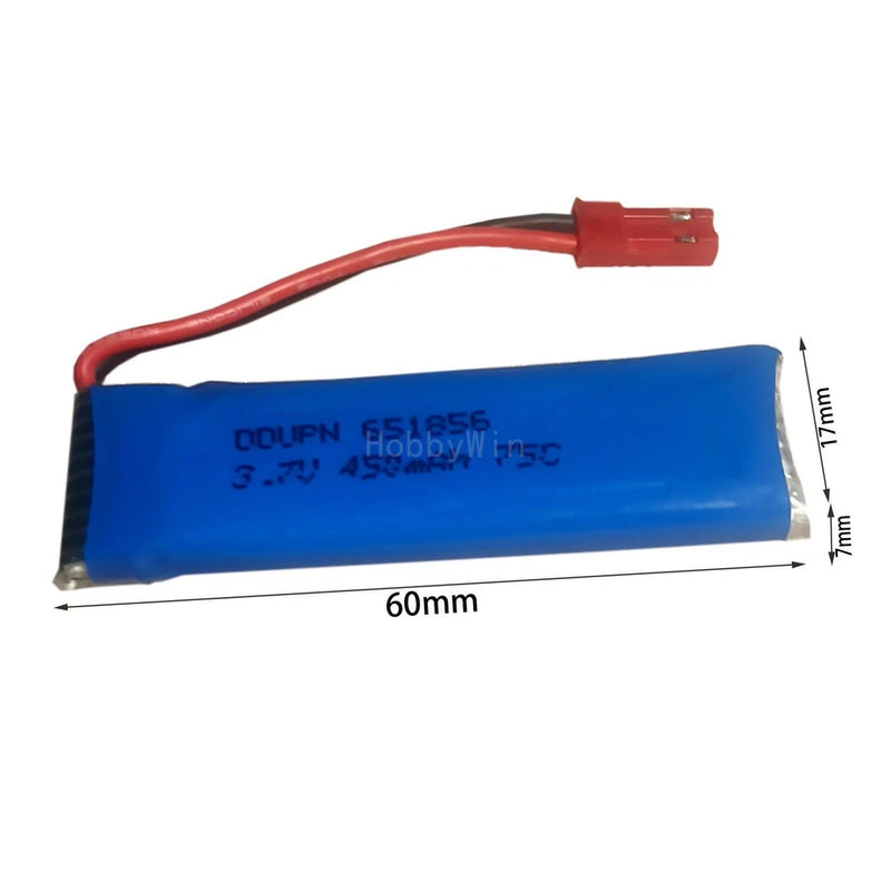 3.7V 1S 450mAh 75C LiPO Battery JST Plug for RC Plane Heli Quad Copter Drone Battery