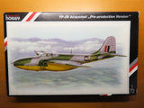1/72 scale YP-59 Airacomet pre-production model kit box with airplane artwork