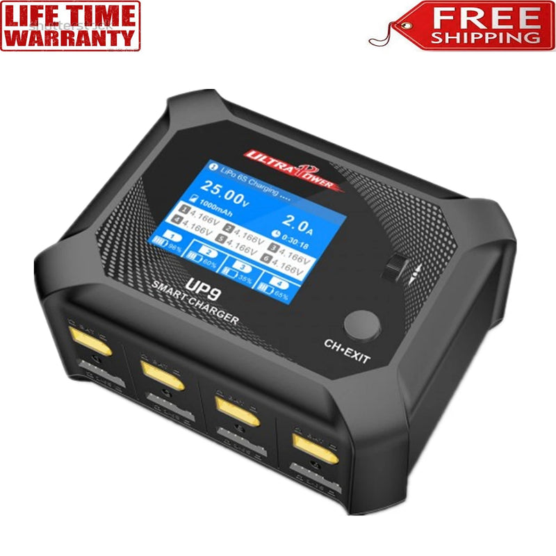 UltraPower UP9 AC100W/DC200W 4 Channels Smart Balance Lithium Battery Charger Battery