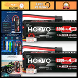 High-Performance 7.4V 70C 6200mAh 2S Lipo Battery Hard Case - Tracxas Plug (2 Pa Battery