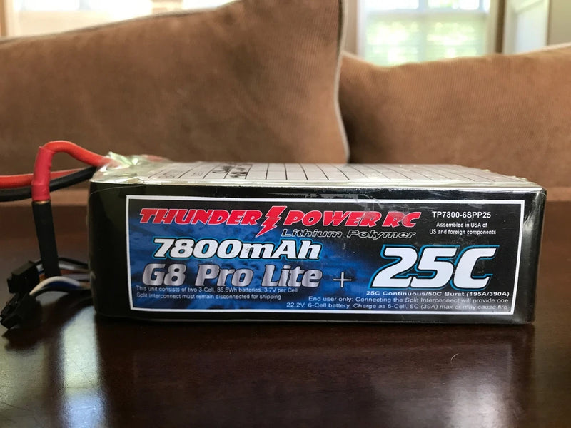 Thunder Tiger 7800MAH G8 Pro Lite + 25C 6S 22.2V Lipo Battery