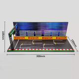 1/64 Diorama Garage Building Model LED Formula racing car scene Collecting gifts