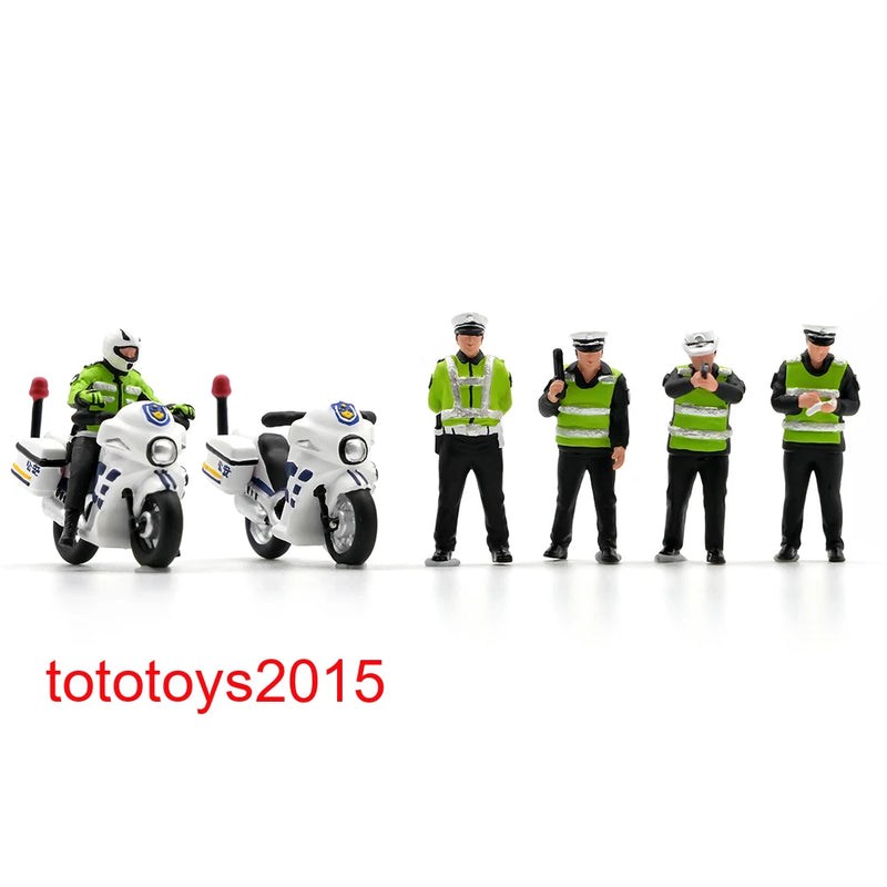 1/87 Police Motorcycle Men Scene Prop Miniature HO scale Figure Doll Model Toys