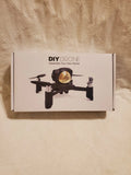 DIY nano quadcopter drone kit box with assembled drone graphic