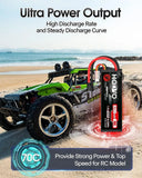 HOOVO 7.4V 70C 6200mAh 2S Lipo Battery w/Traxxas Plug for RC Car Truck (2Pk) Battery