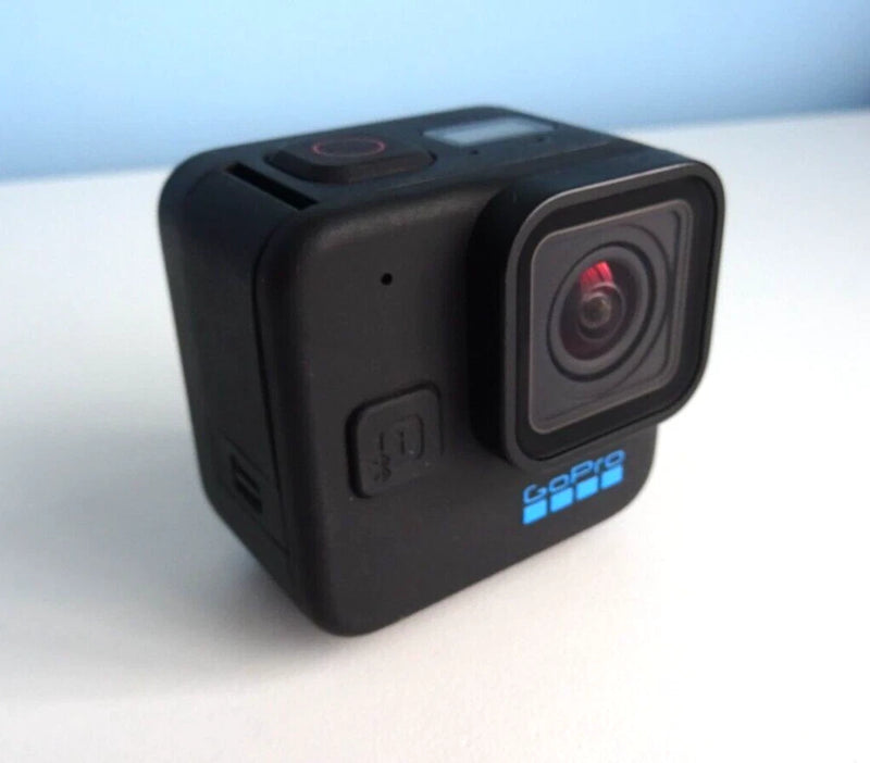 GoPro HERO11 Black action camera, front lens and side buttons