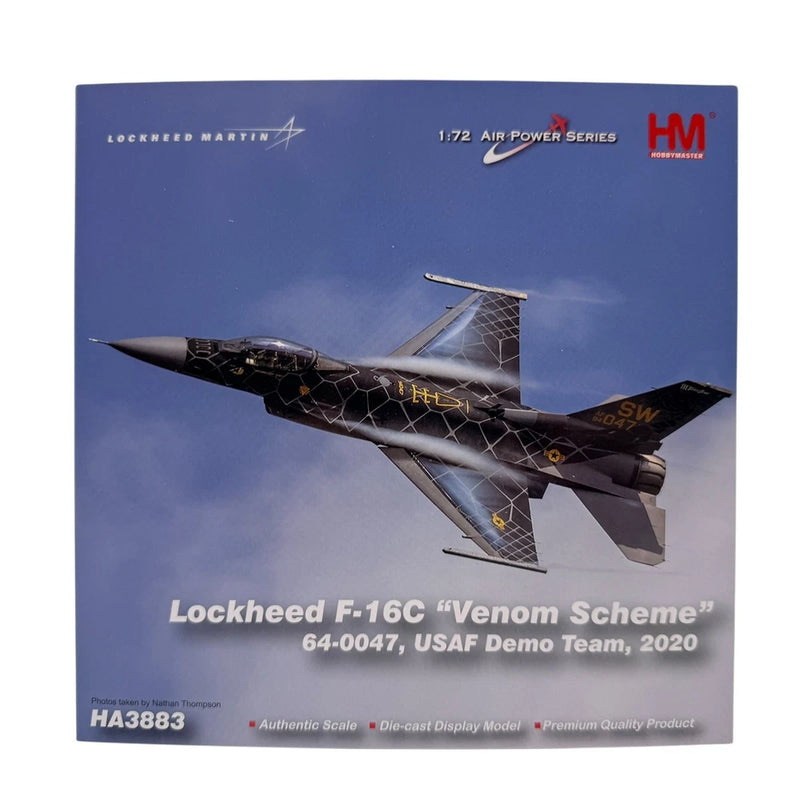 Boxed 1:72 Lockheed F-16C die-cast display model with Venom Scheme artwork