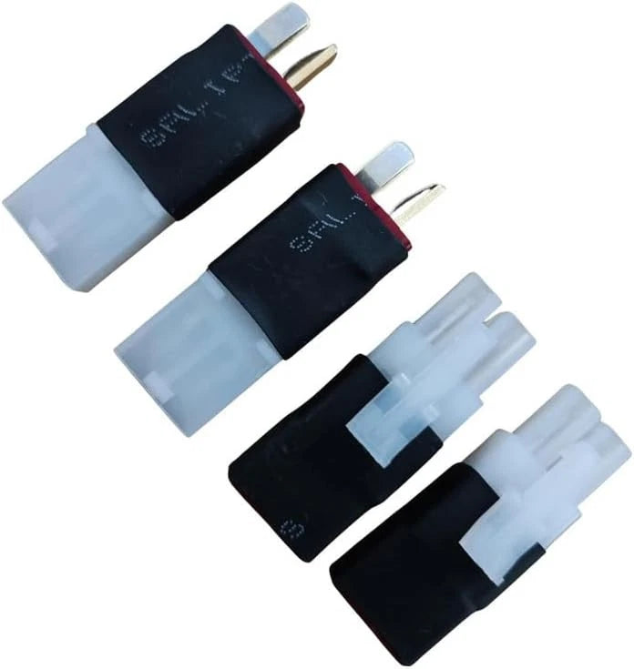 2 Pairs Compatible with Tamiya to T Plug Connector Male Female Adapter for RC Converter