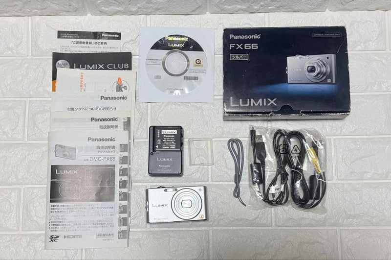 Panasonic DMC-FX66 Lumix Compact Camera, Silver, Full Accessories Included