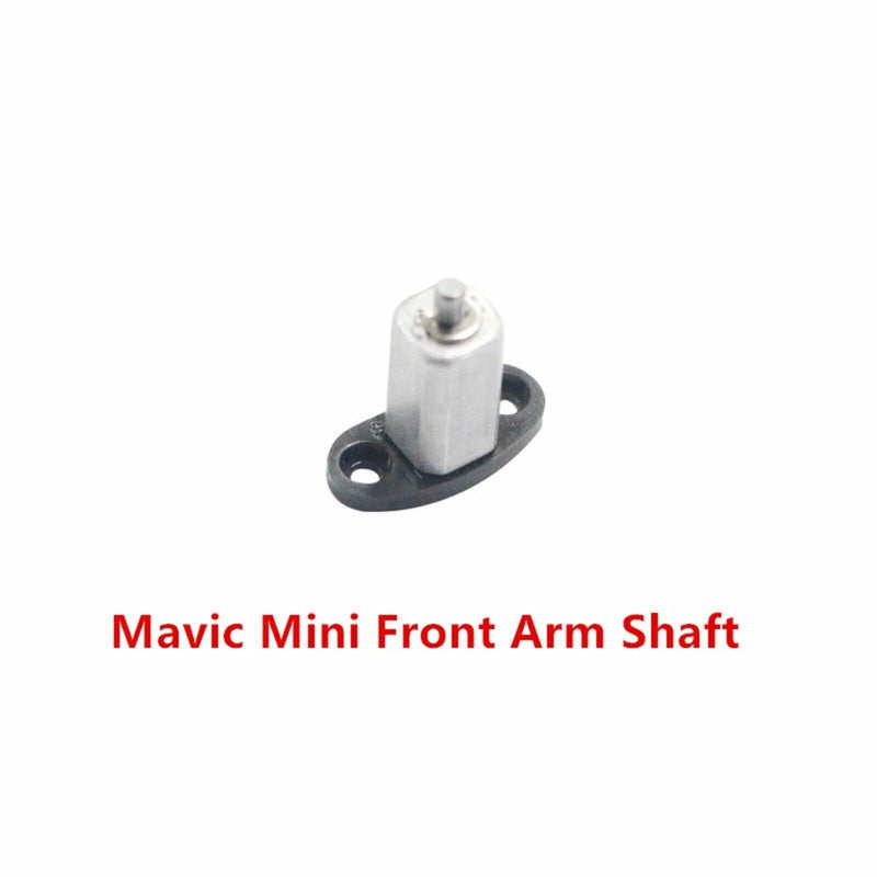 Metal front motor arm shaft repair part with mounting base, silver