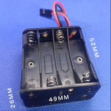 Black plastic 8x AAA battery holder with spring contacts and 3-pin connector wires