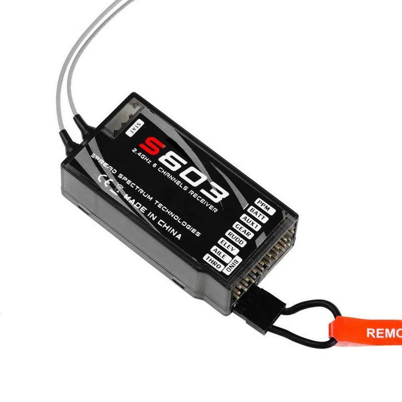 S603 Receiver 2.4GHz 6CH Support PPM QUADCOPTER DX6i JR DX7 for DSMX Transmitter