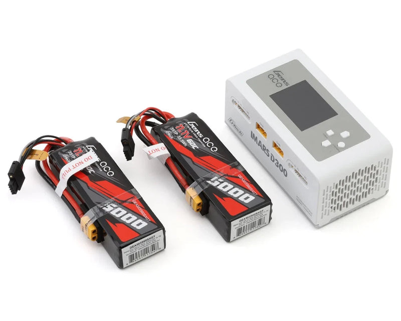 Gens Ace G-Tech Smart 3S Bundle w/Two 3S 60C XT60 LiPo Batteries 5000mAh & D300 Battery
