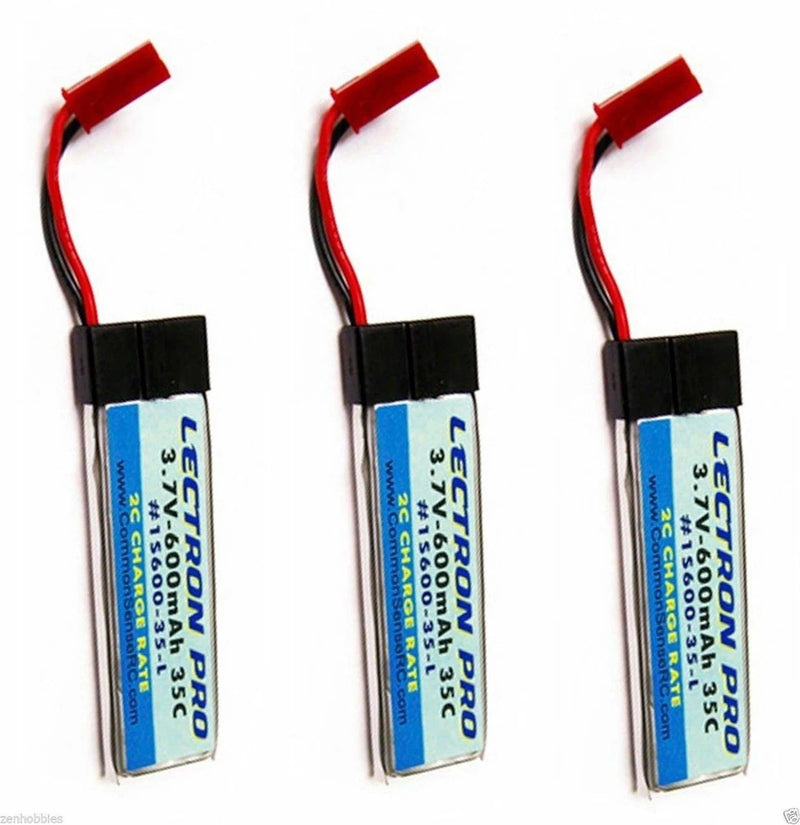 3.7V LiPo battery with red/black leads and blue label, small JST connector