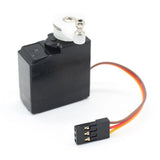 RC servo accessory with black housing, white horn, and 3-wire connector