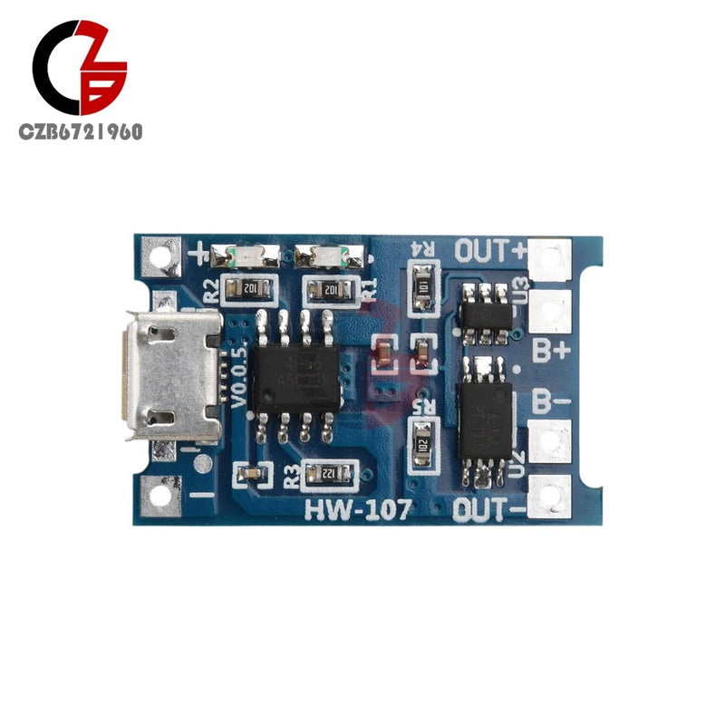 2PCS USB 5V 1A 18650 Li-ion Battery Charger Board With Protection Module TP4056