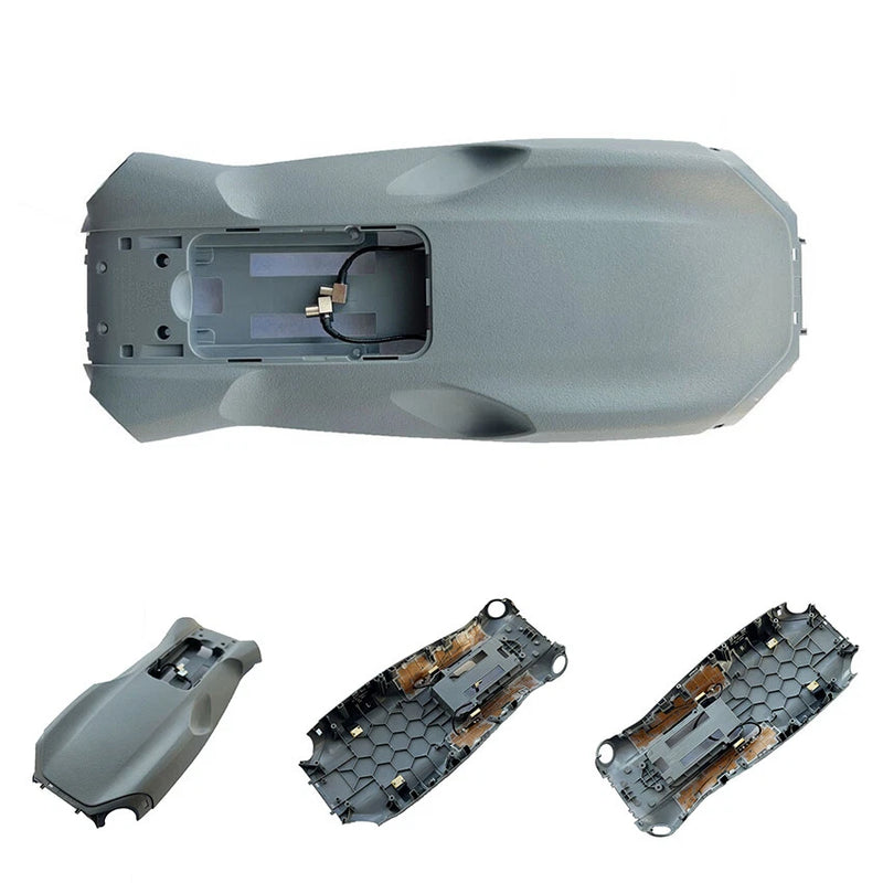 Gray drone upper body shell assembly with cutout window and exposed internal connectors