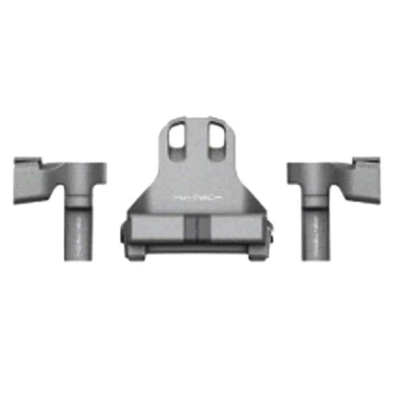 Gray raised bipod drone landing gear accessory with central mounting bracket