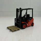 [D.E.] Red 1:25 Linde Battery Counterbalance Forklift Diecast Collectible Model Battery