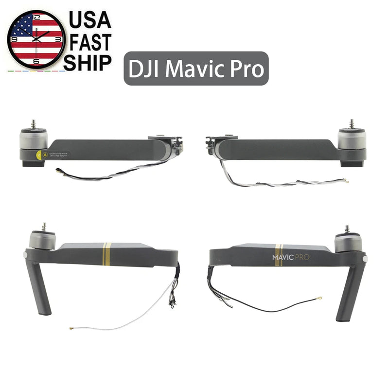 DJI Mavic Pro drone arm shell set with motors, four gray-and-black arms