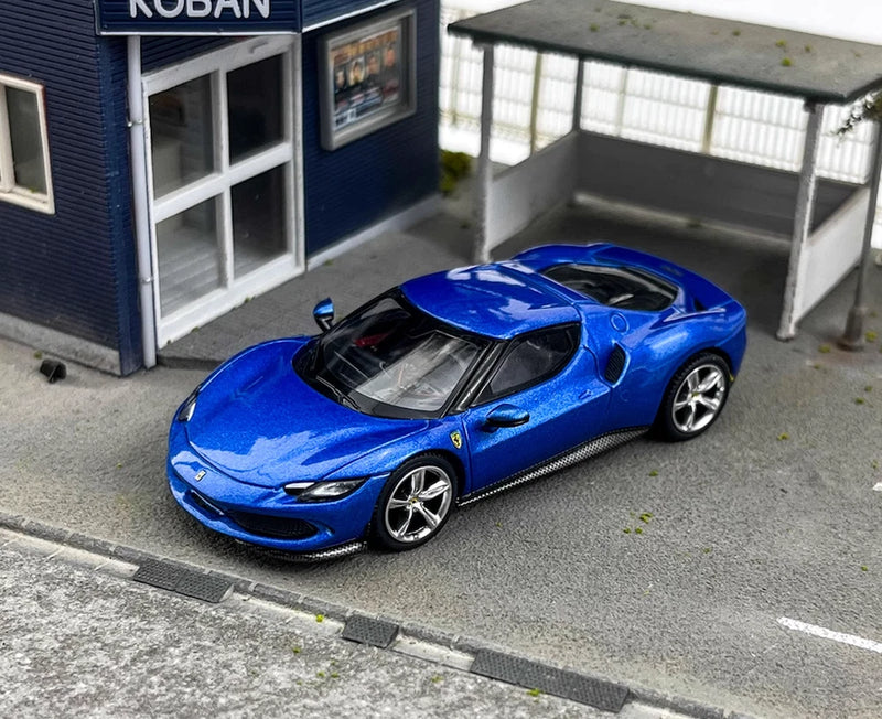 EY BBR 1:64 Blue 296 GTB Hard Top Racing Sports Model Diecast Display Car