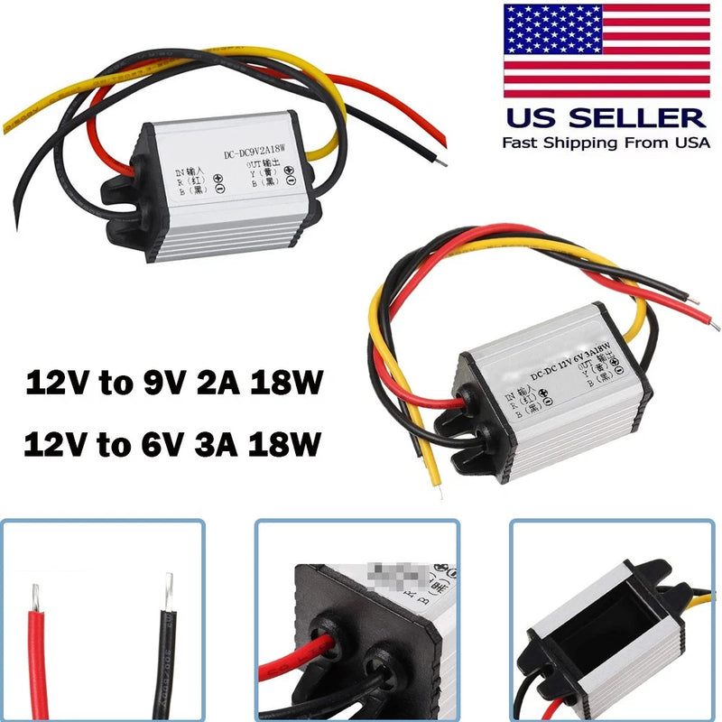 DC Power Converter 12V to 6V 3A 18W Step Down Volt Reducer Buck Module Regulator