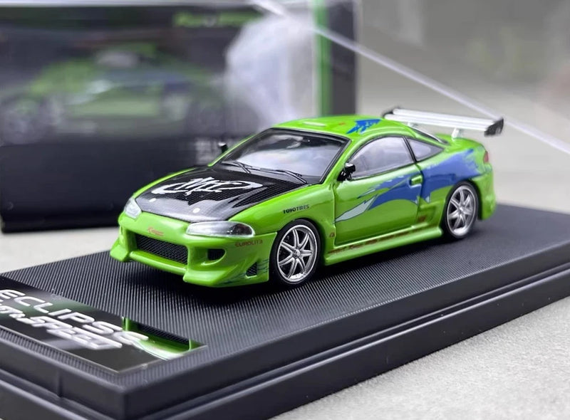 AL FS 1:64 FNS Green Eclipse D30 Coupe Sports Model Diecast Collect Car