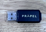 Propel USB microSD card reader with dark blue connector housing