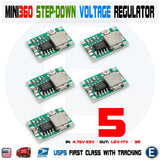 5pcs Mini360 Buck Converter Step Down Adjustable Power Supply Module DC-DC 1-17