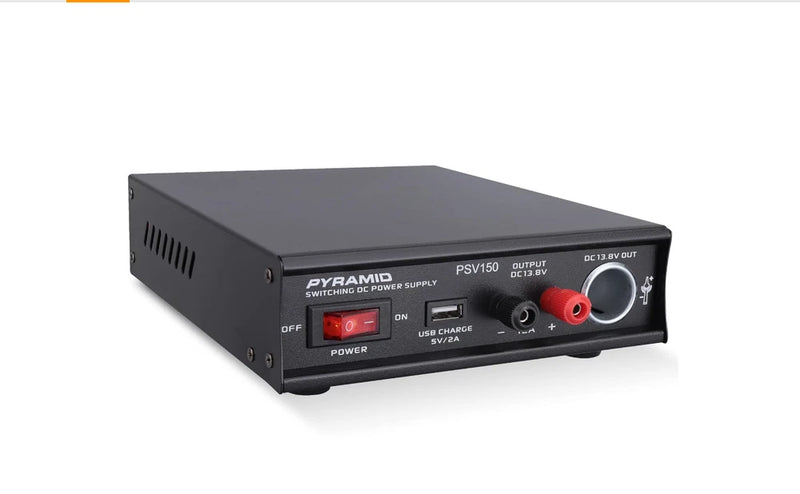 Pyramid Universal AC-DC 12V Power Supply Converter: Dual 115/230V AC Input, USB
