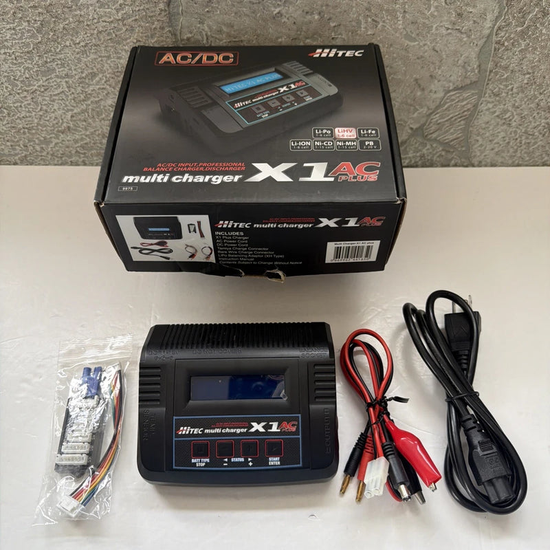Hitec X1 Multi-Function Plus AC/DC Li-Po RC Battery Balance Charger Open New Battery