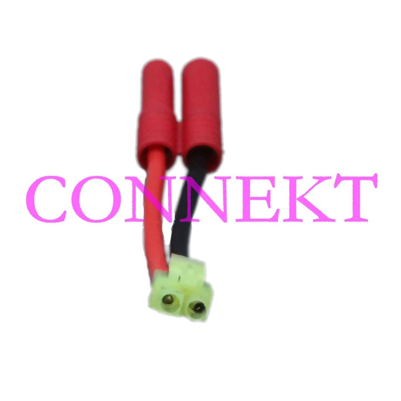 HXT 4mm Bullet Male to Mini Tamiya Male 14AWG 5CM Wire for Lipo Battery Adapter
