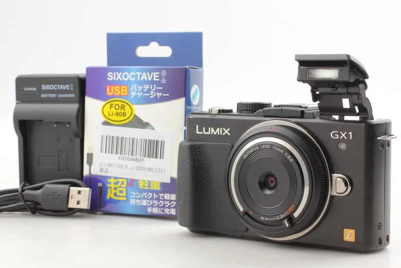 English OK [Near MINT] Panasonic LUMIX DMC-GX1 w/ Olympus 15mm f8.0 From JAPAN