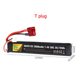 7.4v 2800mAh Lipo Battery T plug for Water Gun Mini BB Air Pistol Electric Toys