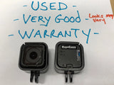 Compact action camera kit extras with two small cameras in housings