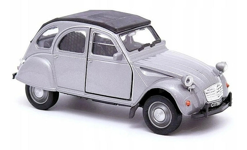 Welly Citroen 2CV Soft Top Gray 1:34 1:39 Scales 4.5 Inch Diecast Model in Box