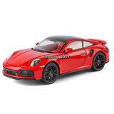 1:24 Porsche 911 Turbo S Model Car Diecast Toy Cars Doors Open Light Sound Red Battery