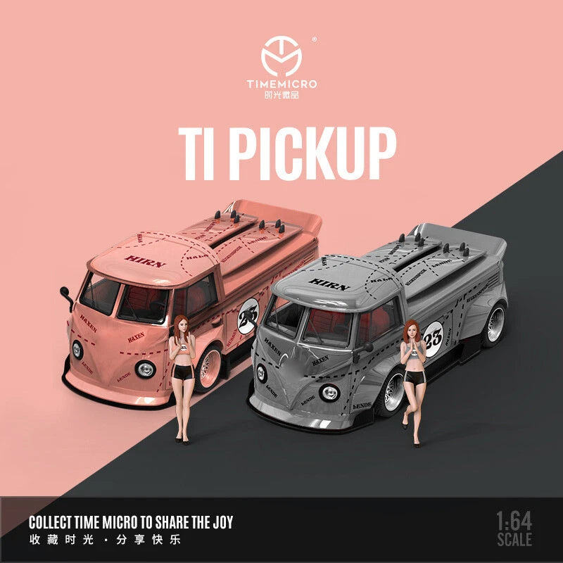 TimeMicro 1:64 T1 Pick Up Pink Pig/Silver Pig Diecast Model Car