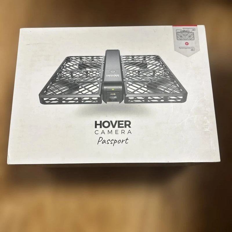 Hover Camera Passport drone retail box with drone illustration