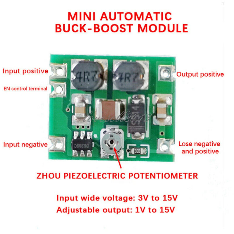 1PCS Mini Automatic Buck-Boost Regulator Module Input DC3V-15V Output DC1V-15V