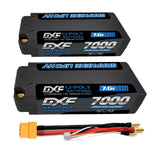 2x DXF 7000mAh 2S 7.6V 150C HV  Plus MIDDLE Lipo Battery 5MM 1/8 BUGGY TRUGGY