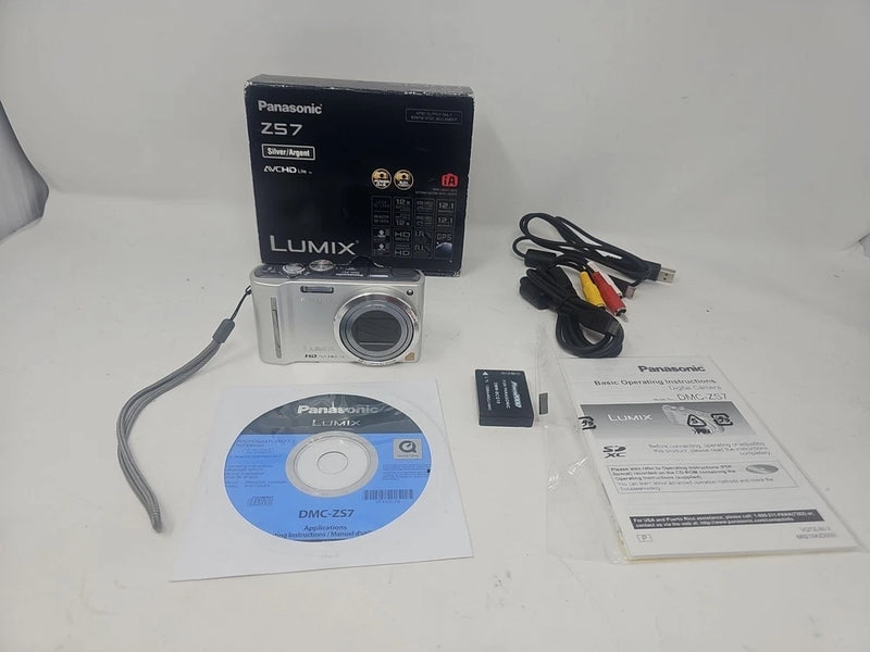 Panasonic Lumix DMC-ZS7 12.1MP 12X Zoom Digital Camera For Parts Or Repair.