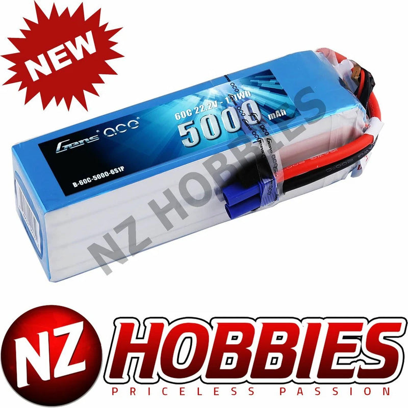 Gens Ace 22.2V 60C 6S 5000mah Lipo Battery Pack w/ EC5 Plug Battery