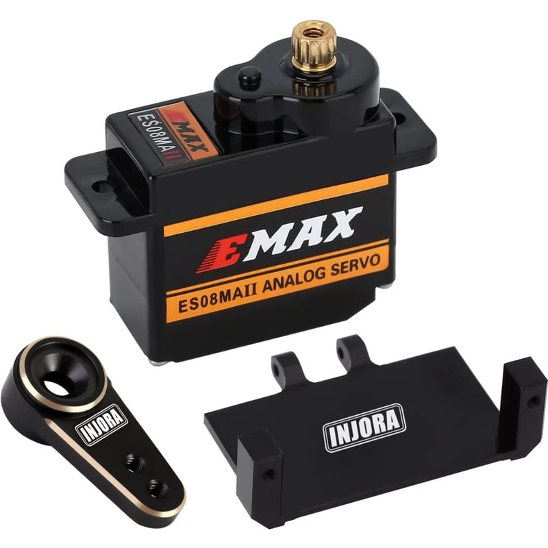 Versatile Brass Black RC Servo Steering Kit with Mount & Horn for SCX24 Models